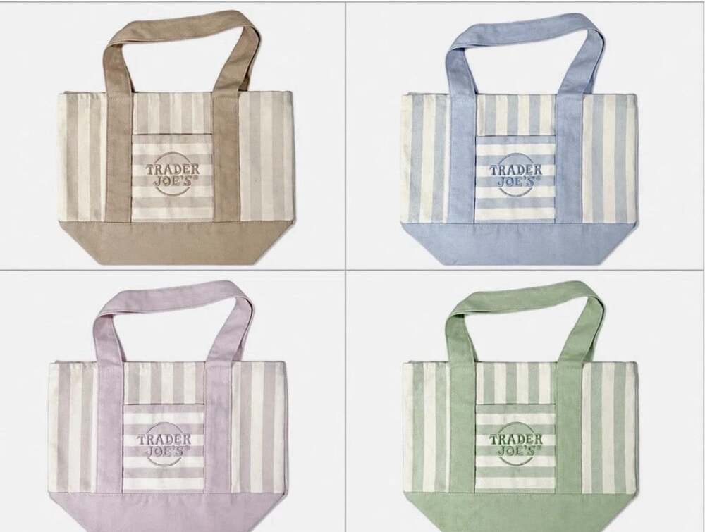 Trader Joe's Striped Canvas Mini Tote Bag Summer 2026 *Pick 1 or more*